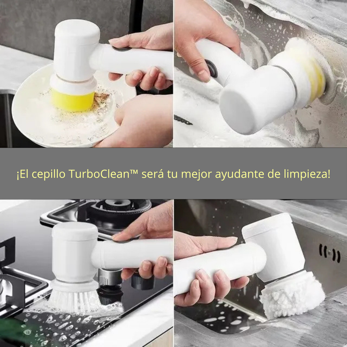 Cepillo TurboClean™ 3 em 1 – Limpieza profunda sin esfuerzo
