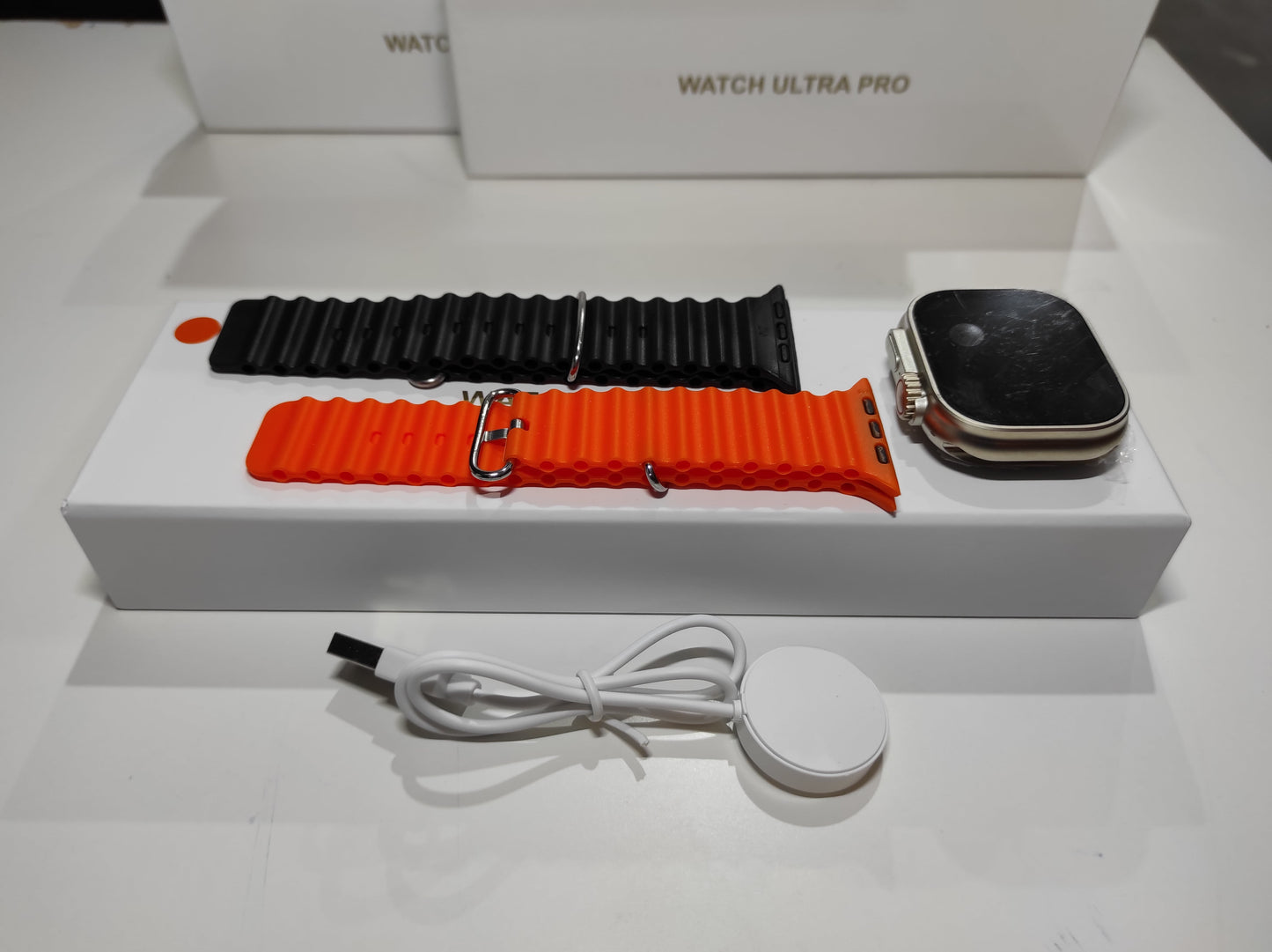 SMARTWATCH ULTRA PRO - 2 correas naranja + negro