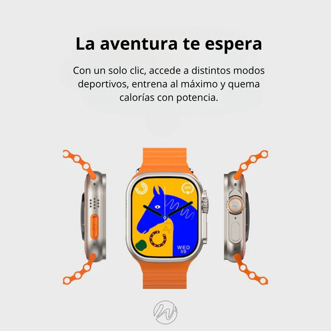 KIT SMARTWATCH P9 ULTRA 2 + AURICULARES + 7 CORREAS