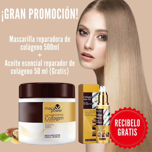 PACK REPARADOR DE COLÁGENO - Mascarilla 500ml + Aceite 50ml (GRATIS)