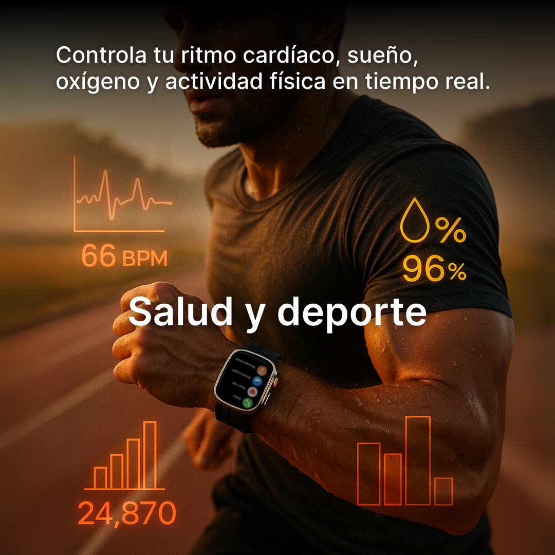 KIT SMARTWATCH P9 ULTRA 2 + AURICULARES + 7 CORREAS