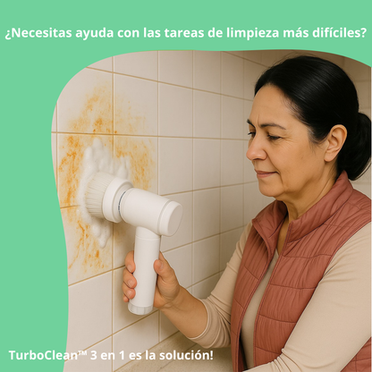 Cepillo TurboClean™ 3 em 1 – Limpieza profunda sin esfuerzo