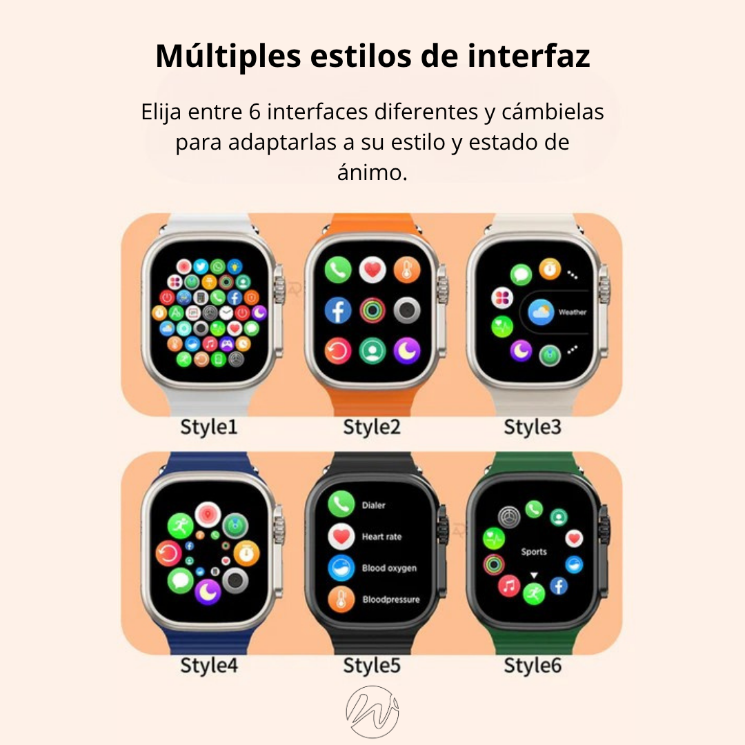 KIT SMARTWATCH P9 ULTRA 2 + AURICULARES + 7 CORREAS