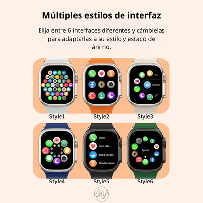 KIT SMARTWATCH P9 ULTRA 2 + AURICULARES + 7 CORREAS