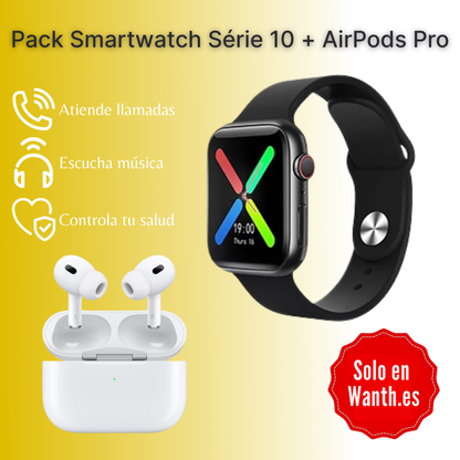 ⌚ Pack Smartwatch Série 10 + AirPods Pro 🎧