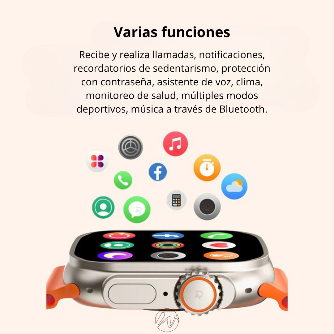 KIT SMARTWATCH P9 ULTRA 2 + AURICULARES + 7 CORREAS