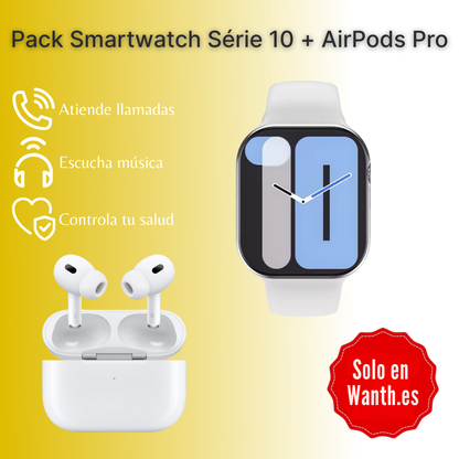 ⌚ Pack Smartwatch Série 10 + AirPods Pro 🎧
