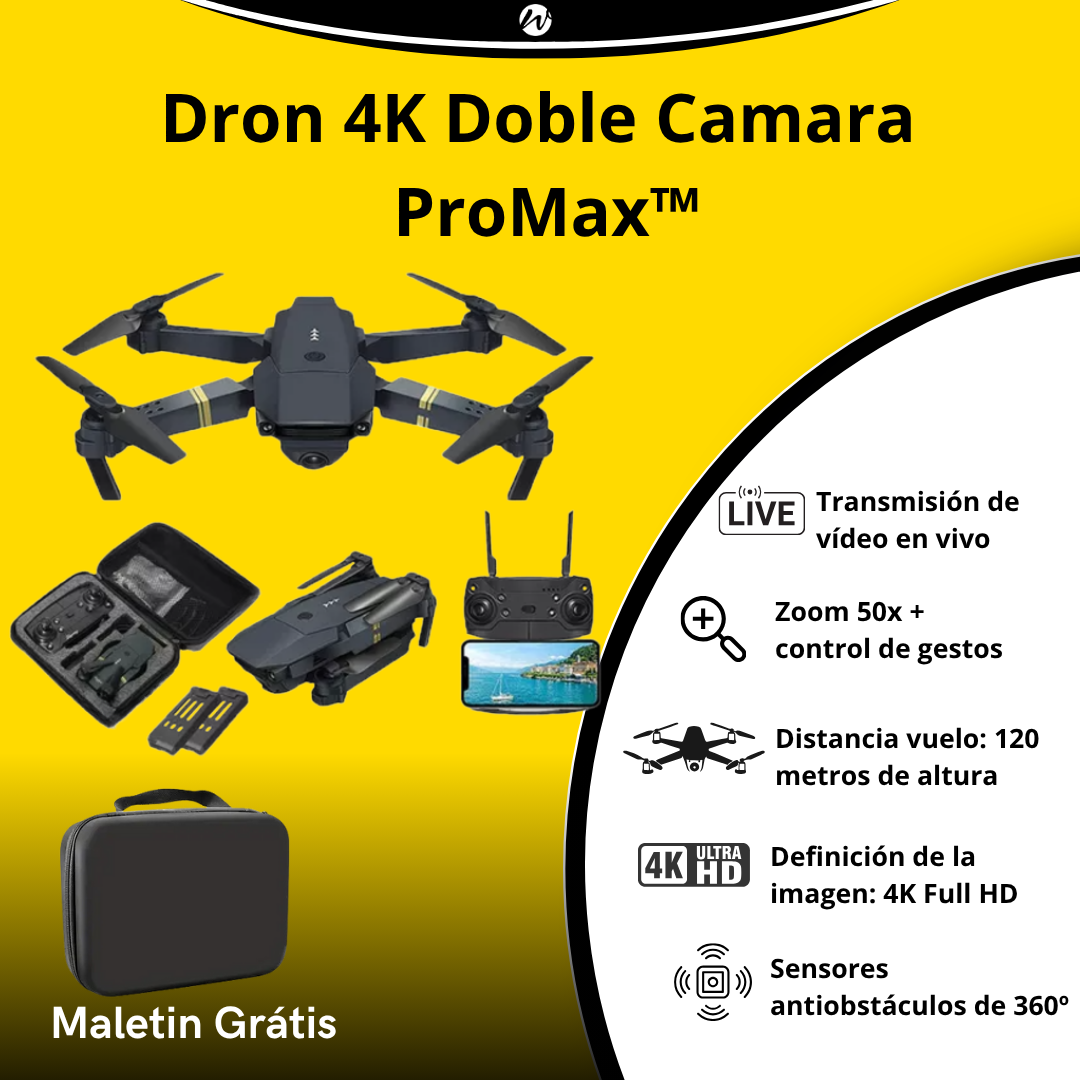 Dron 4K Doble Camara ProMax™ + Maletin Grátis