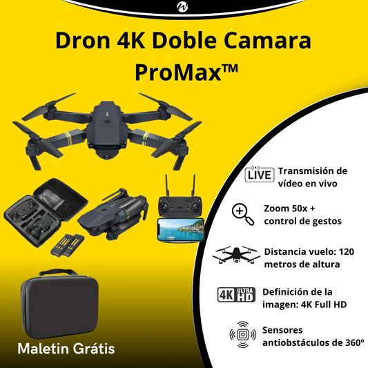Dron 4K Doble Camara ProMax™ + Maletin Grátis